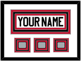 Chicago Nameplate & 3 Stanley Cup Champions Patches - Road White (2007-2017) - Triple Mat 1