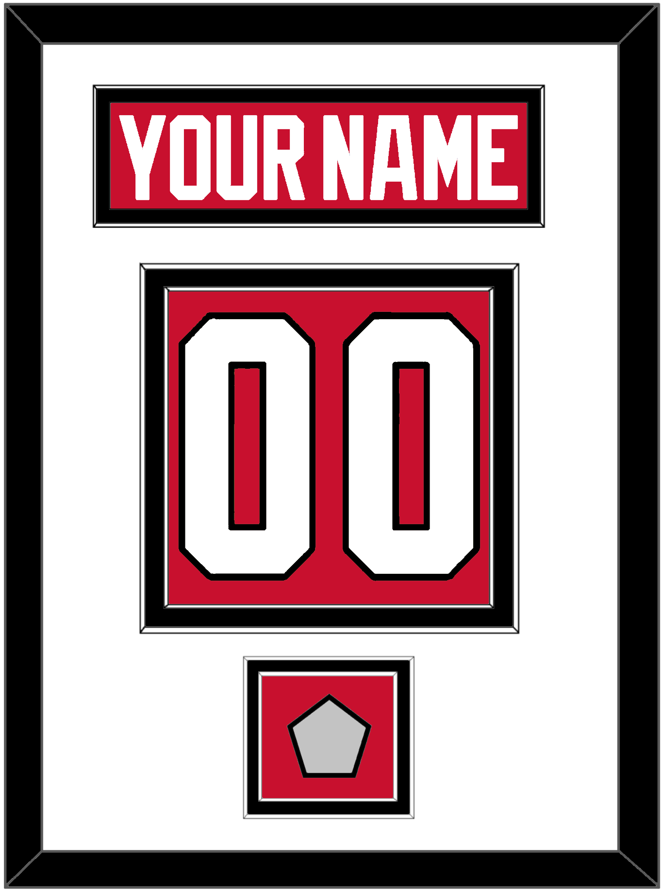 Chicago Nameplate & Number (Back) With Stanley Cup Champions Patch - Home Red (2007-2017) - Signature Tier 1