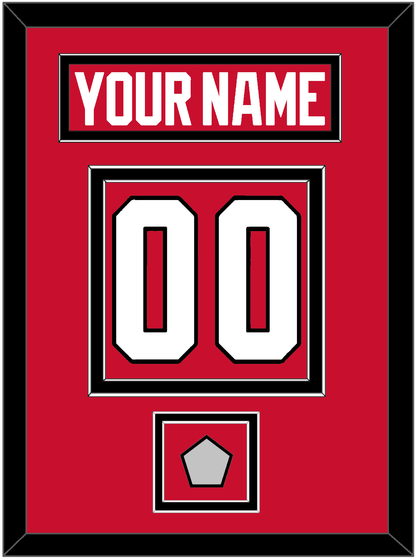 Chicago Nameplate & Number (Back) With Stanley Cup Champions Patch - Home Red (2007-2017) - Signature Tier 2