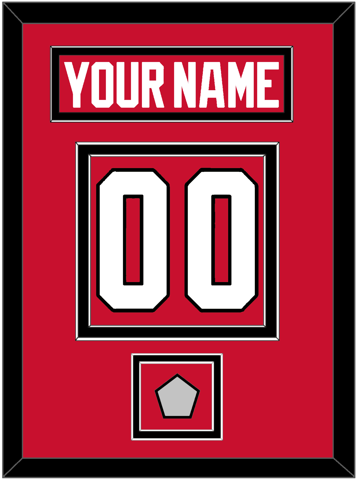 Chicago Nameplate & Number (Back) With Stanley Cup Finals Patch - Home Red (2007-2017) - Signature Tier 2
