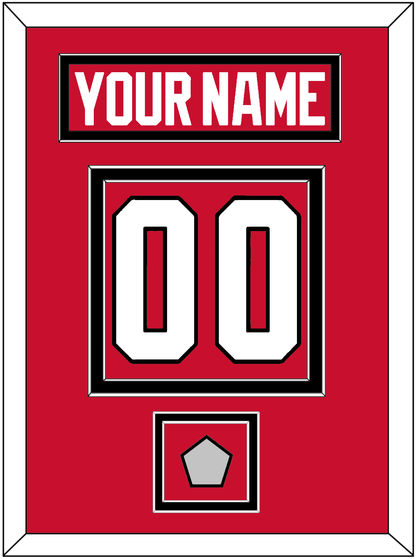 Chicago Nameplate & Number (Back) With Stanley Cup Champions Patch - Home Red (2007-2017) - Signature Tier 2
