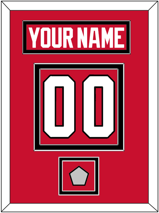 Chicago Nameplate & Number (Back) With Stanley Cup Champions Patch - Home Red (2007-2017) - Signature Tier 2