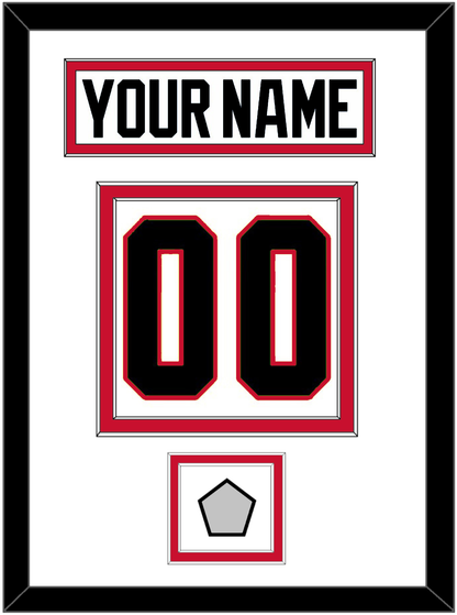 Chicago Nameplate & Number (Back) With Stanley Cup Champions Patch - Road White (2007-2017) - Signature Tier 1