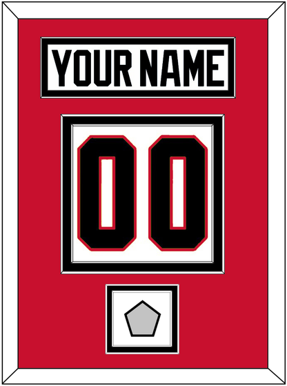 Chicago Nameplate & Number (Back) With Stanley Cup Champions Patch - Road White (2007-2017) - Signature Tier 2