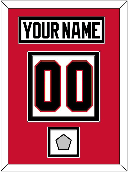 Chicago Nameplate & Number (Back) With Stanley Cup Champions Patch - Road White (2007-2017) - Signature Tier 2