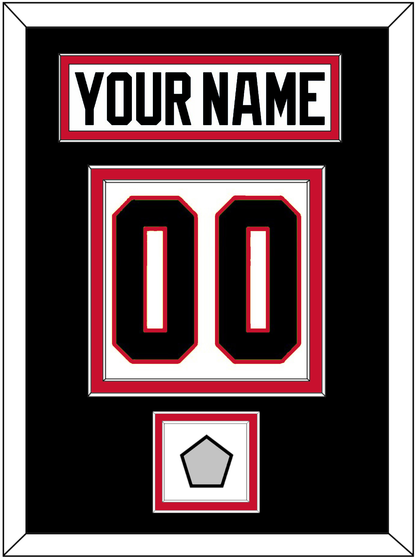 Chicago Nameplate & Number (Back) With Stanley Cup Champions Patch - Road White (2007-2017) - Signature Tier 3