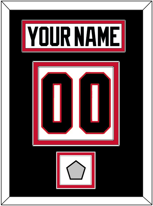 Chicago Nameplate & Number (Back) With Stanley Cup Champions Patch - Road White (2007-2017) - Signature Tier 3