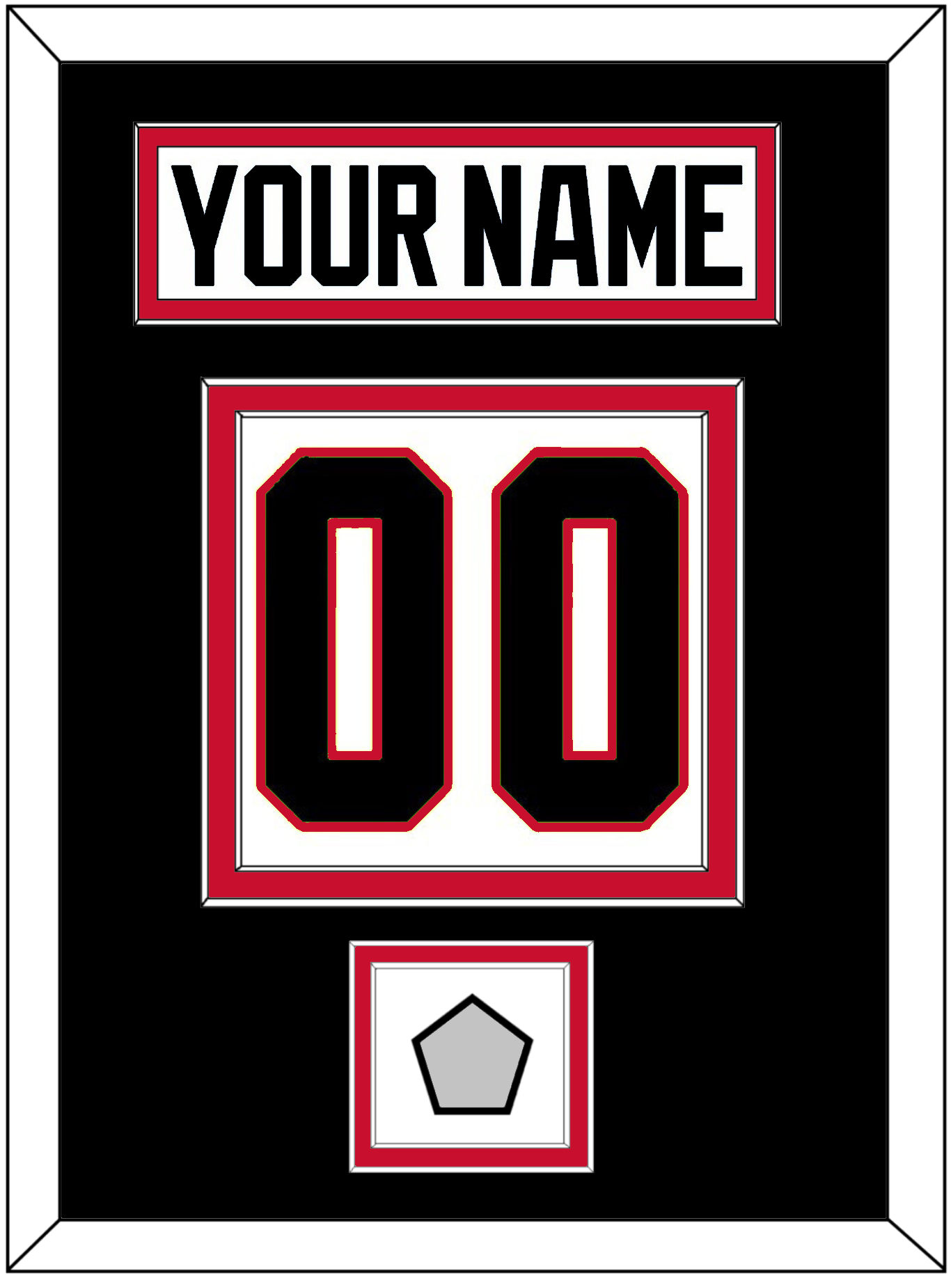 Chicago Nameplate & Number (Back) With Stanley Cup Finals Patch - Road White (2007-2017) - Signature Tier 3
