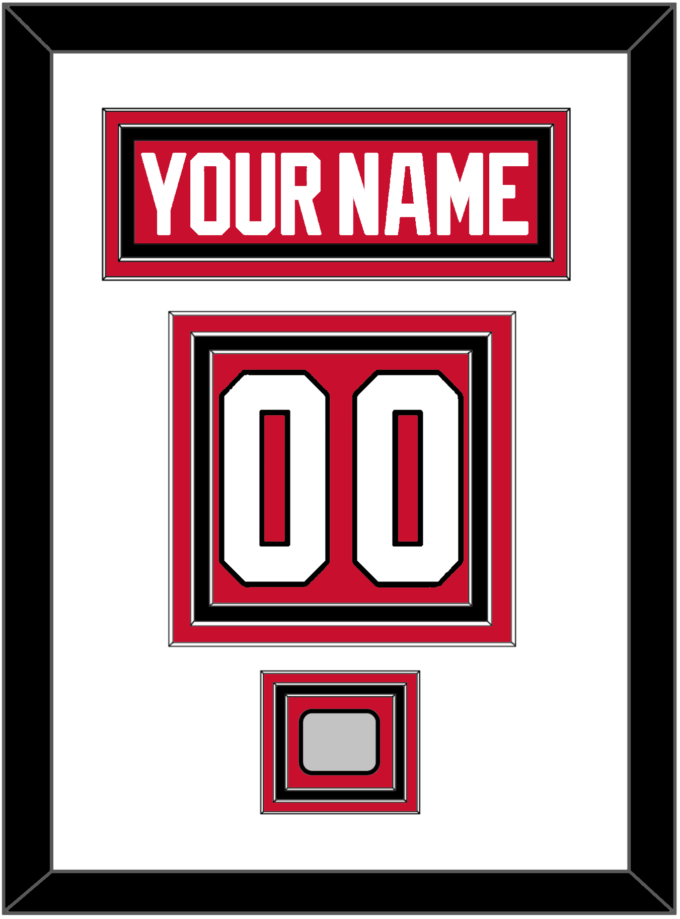 Chicago Nameplate & Number (Back) With Stanley Cup Champions Patch - Home Red (2007-2017) - Premier Tier 1