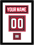 Chicago Nameplate & Number (Back) With Stanley Cup Champions Patch - Home Red (2007-2017) - Triple Mat 1