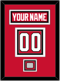 Chicago Nameplate & Number (Back) With Stanley Cup Champions Patch - Home Red (2007-2017) - Triple Mat 2