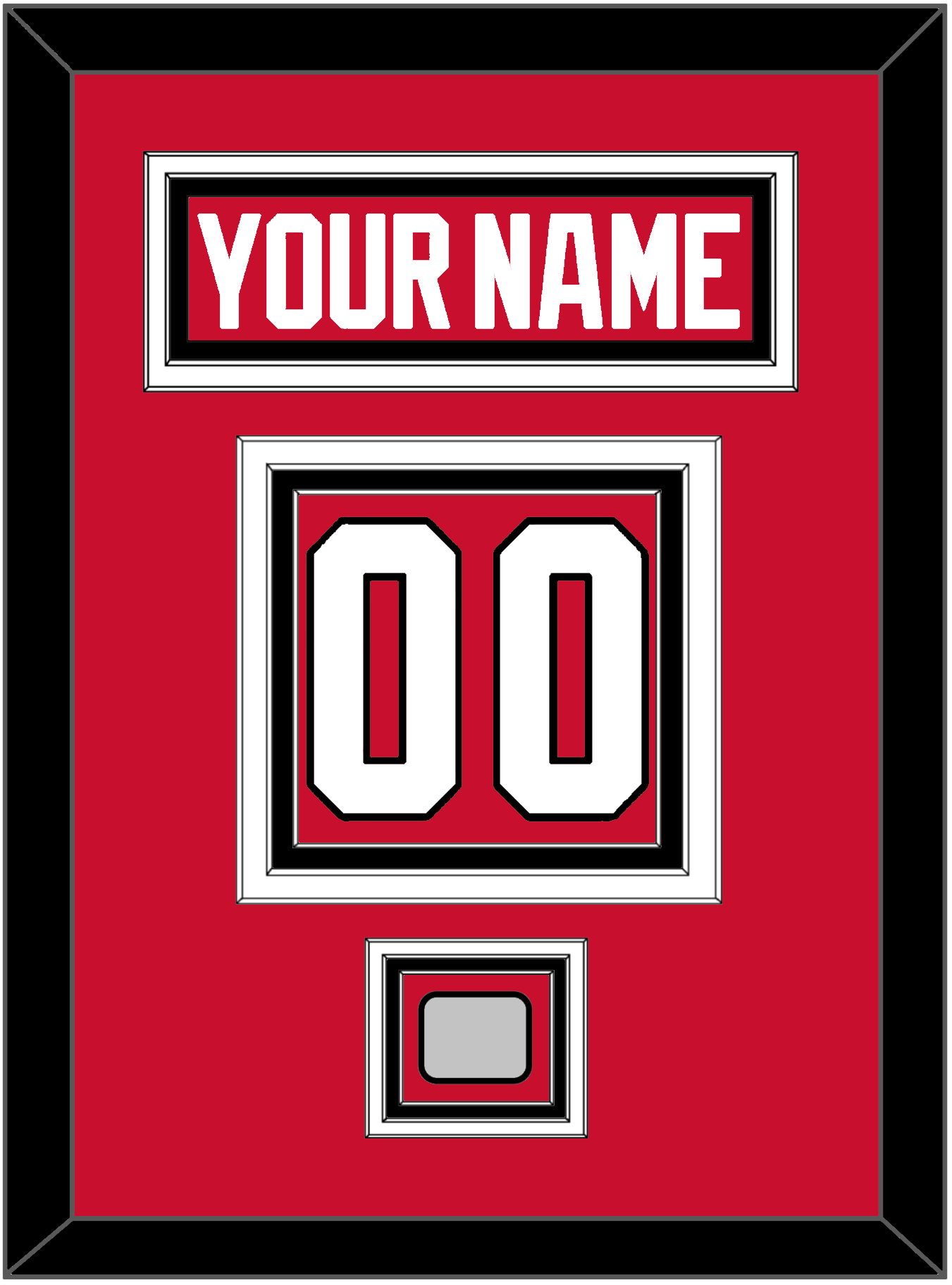 Chicago Nameplate & Number (Back) With Stanley Cup Finals Patch - Home Red (2007-2017) - Premier Tier 2