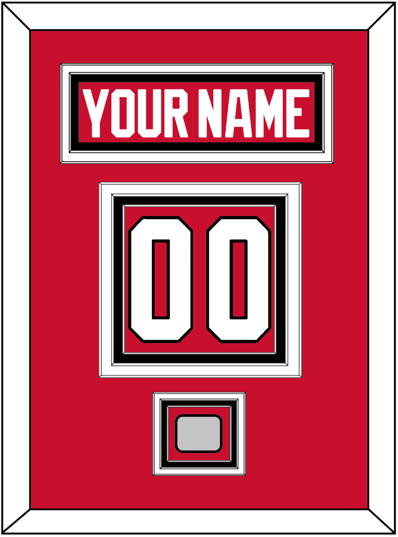 Chicago Nameplate & Number (Back) With Stanley Cup Champions Patch - Home Red (2007-2017) - Premier Tier 2