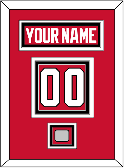 Chicago Nameplate & Number (Back) With Stanley Cup Finals Patch - Home Red (2007-2017) - Premier Tier 2