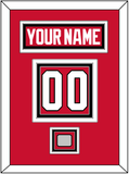 Chicago Nameplate & Number (Back) With Stanley Cup Champions Patch - Home Red (2007-2017) - Triple Mat 2