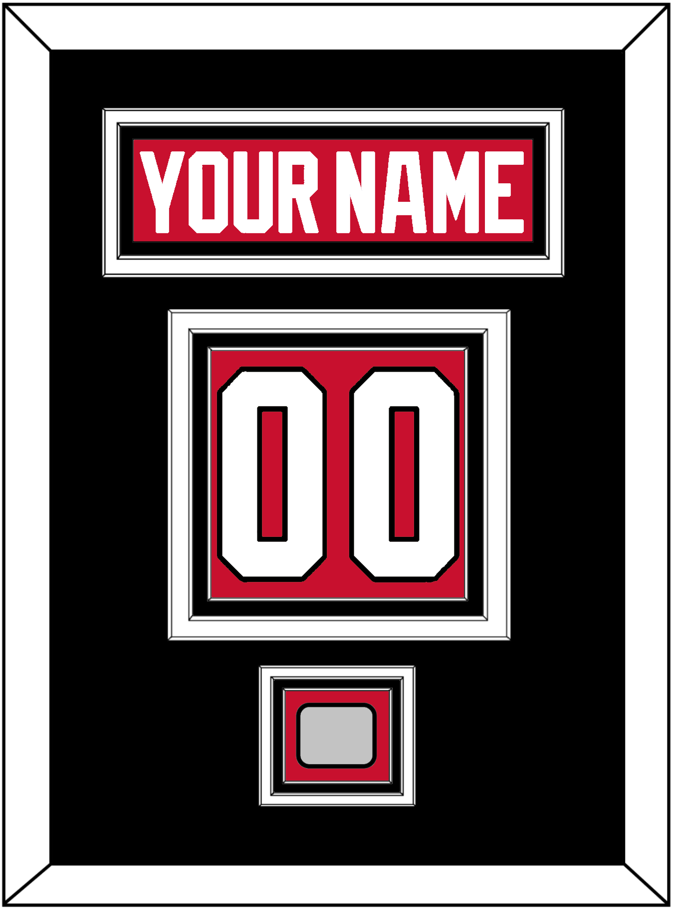 Chicago Nameplate & Number (Back) With Stanley Cup Champions Patch - Home Red (2007-2017) - Premier Tier 3