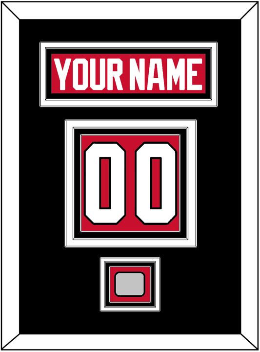 Chicago Nameplate & Number (Back) With Stanley Cup Champions Patch - Home Red (2007-2017) - Premier Tier 3
