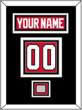Chicago Nameplate & Number (Back) With Stanley Cup Finals Patch - Home Red (2007-2017) - Triple Mat 3