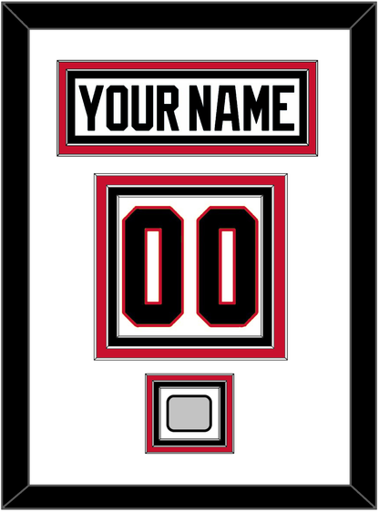 Chicago Nameplate & Number (Back) With Stanley Cup Champions Patch - Road White (2007-2017) - Premier Tier 1