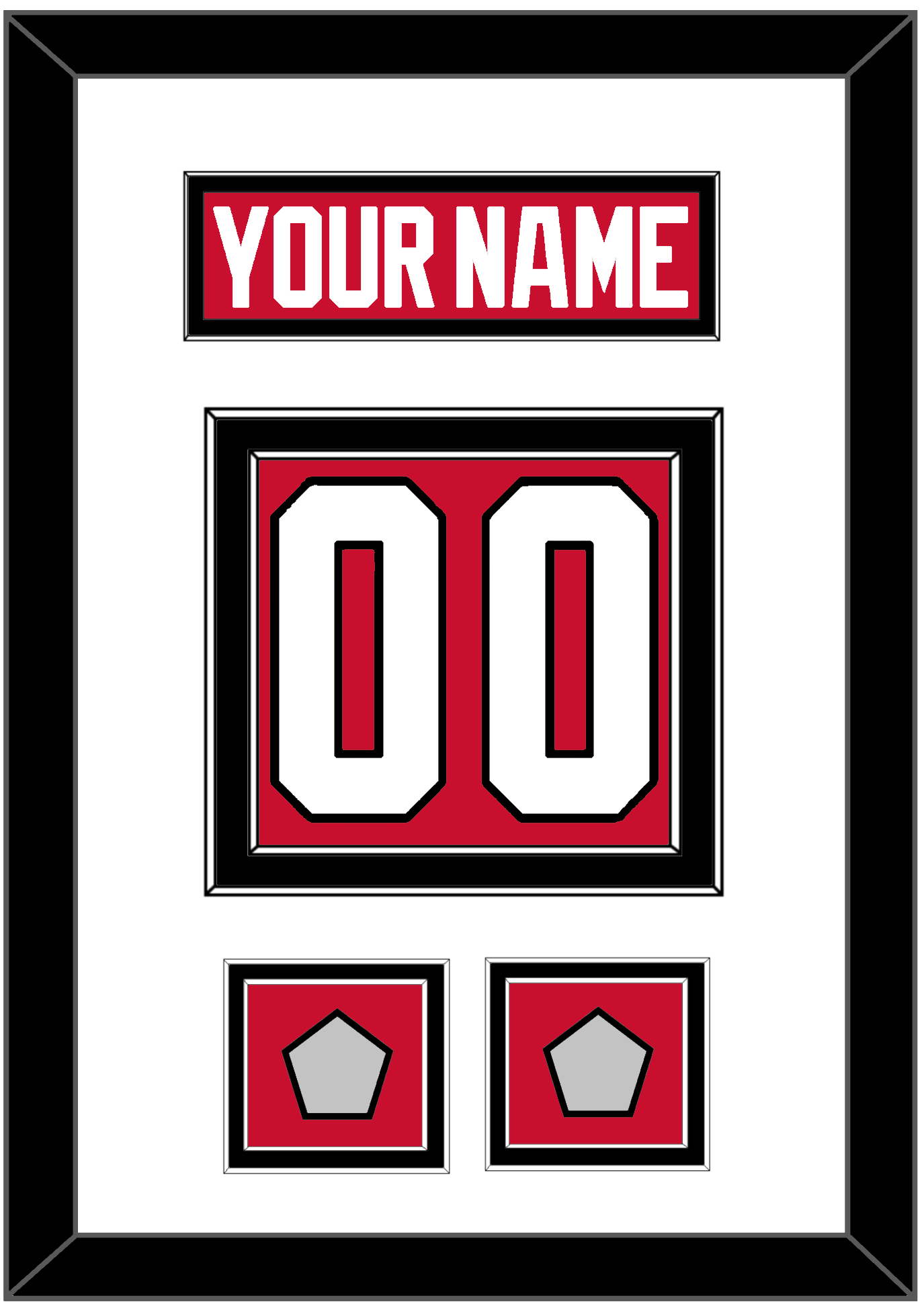 Chicago Nameplate & Number (Back) With 2 Stanley Cup Champions Patches - Home Red (2007-2017) - Signature Tier 1