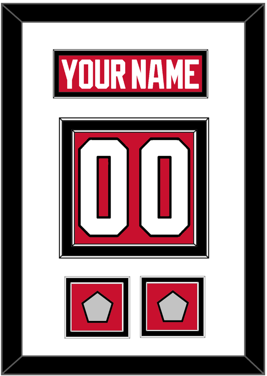 Chicago Nameplate & Number (Back) With 2 Stanley Cup Champions Patches - Home Red (2007-2017) - Signature Tier 1