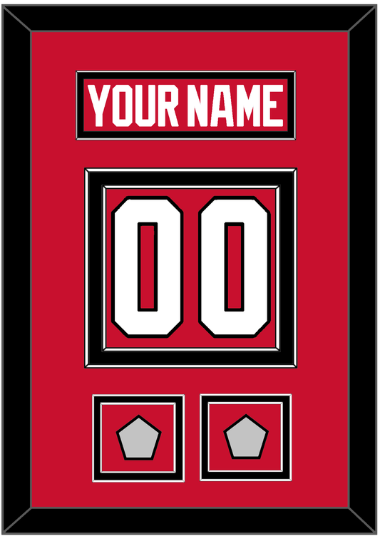 Chicago Nameplate & Number (Back) With 2 Stanley Cup Champions Patches - Home Red (2007-2017) - Signature Tier 2