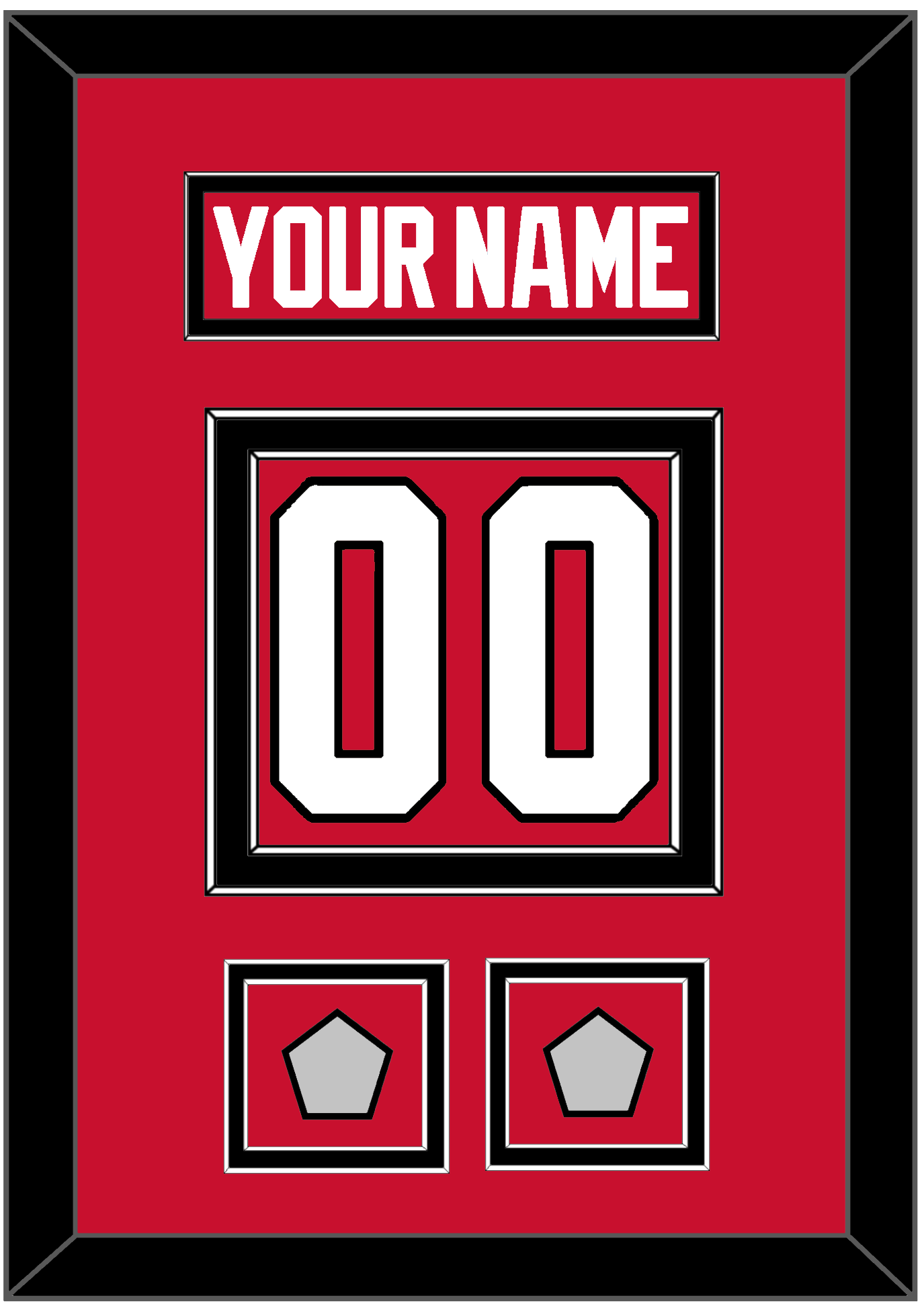 Chicago Nameplate & Number (Back) With 2 Stanley Cup Finals Patches - Home Red (2007-2017) - Signature Tier 2