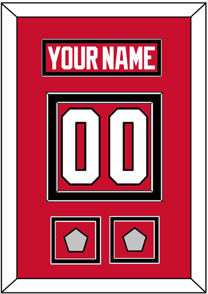 Chicago Nameplate & Number (Back) With 2 Stanley Cup Champions Patches - Home Red (2007-2017) - Signature Tier 2