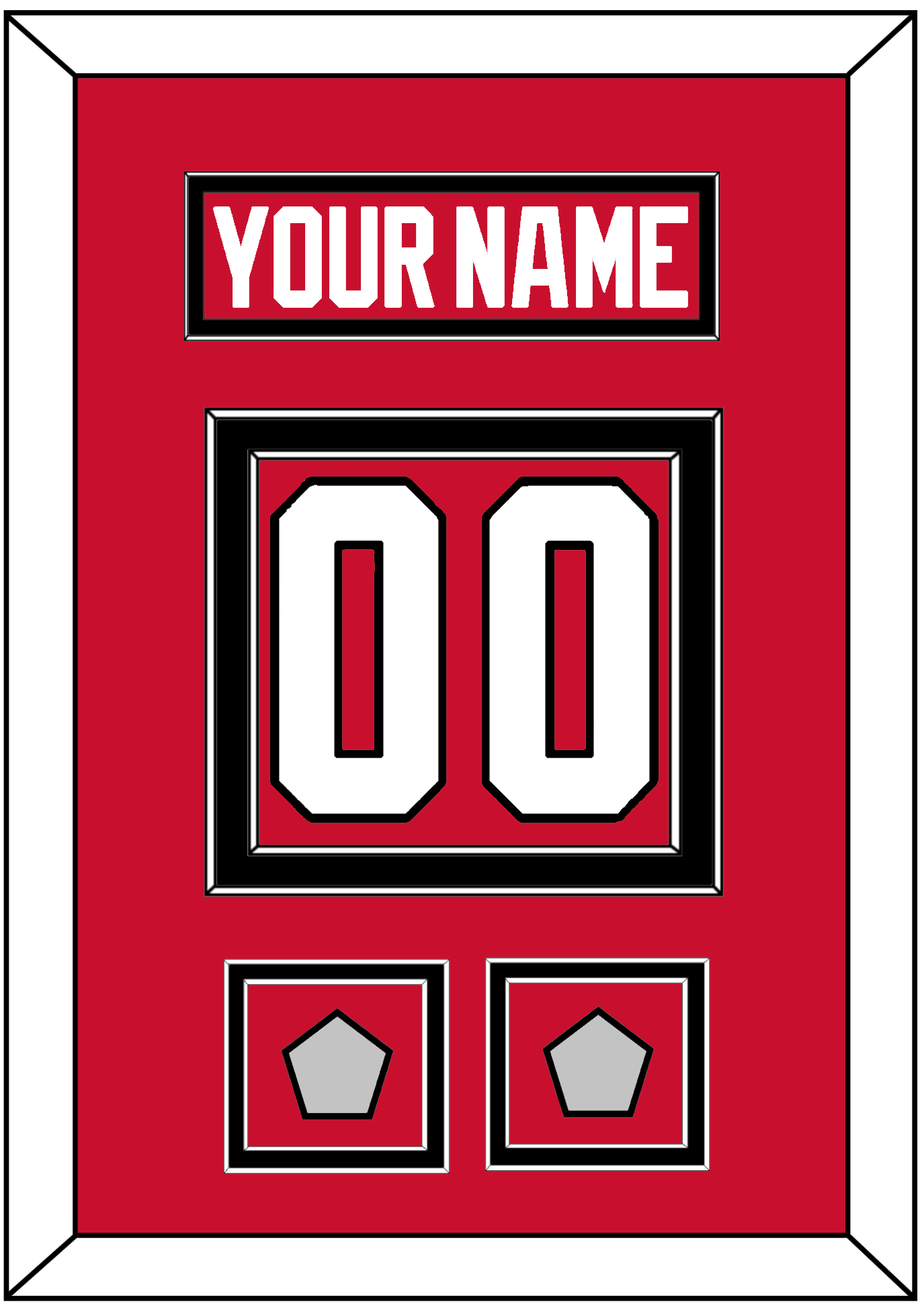 Chicago Nameplate & Number (Back) With 2 Stanley Cup Finals Patches - Home Red (2007-2017) - Signature Tier 2