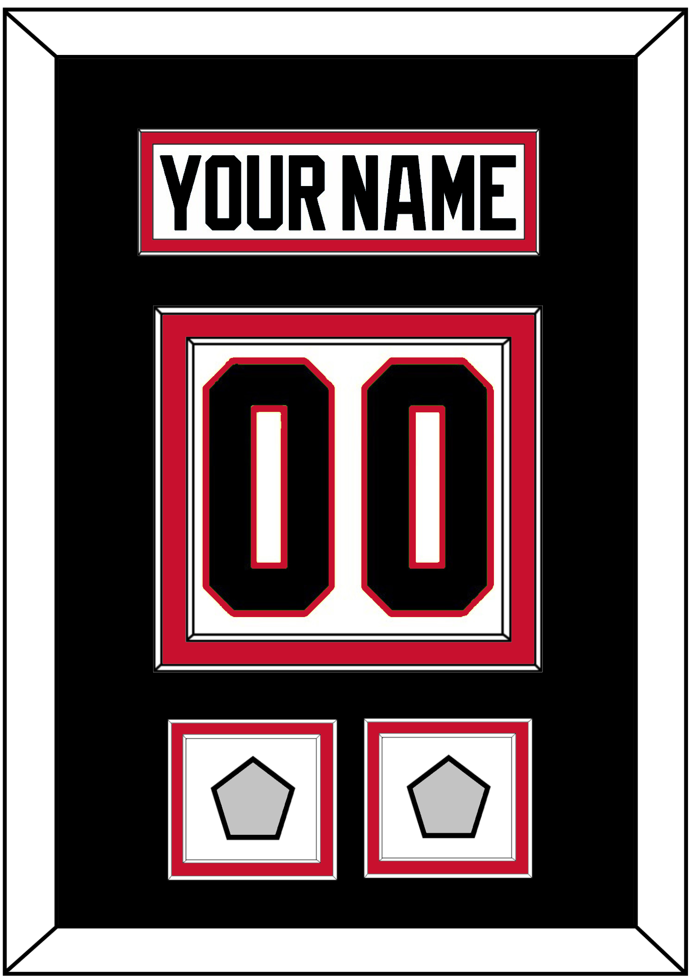 Chicago Nameplate & Number (Back) With 2 Stanley Cup Champions Patches - Road White (2007-2017) - Signature Tier 3