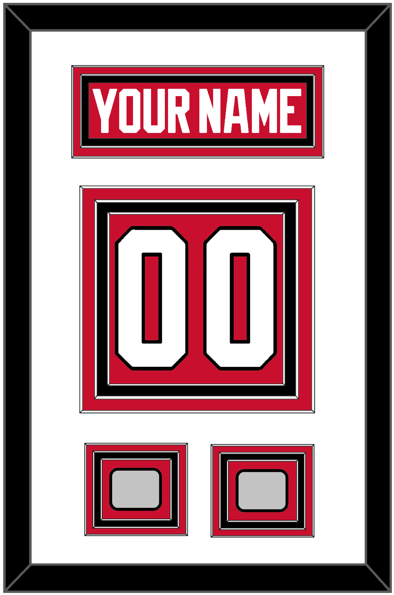 Chicago Nameplate & Number (Back) With 2 Stanley Cup Champions Patches - Home Red (2007-2017) - Premier Tier 1