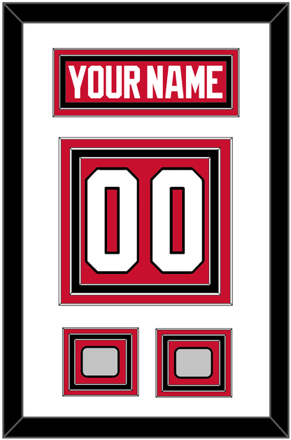 Chicago Nameplate & Number (Back) With 2 Stanley Cup Champions Patches - Home Red (2007-2017) - Premier Tier 1