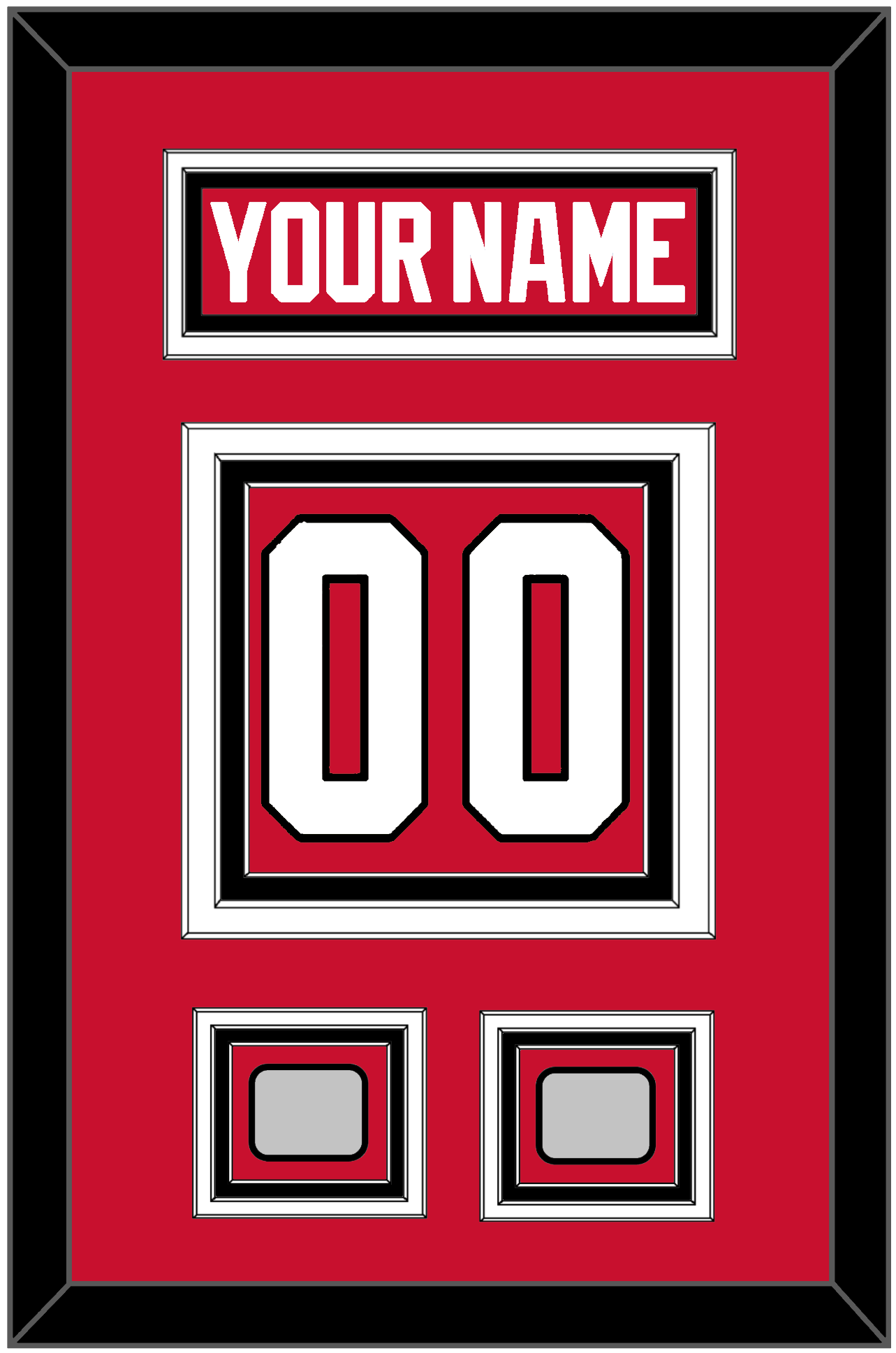 Chicago Nameplate & Number (Back) With 2 Stanley Cup Champions Patches - Home Red (2007-2017) - Premier Tier 2