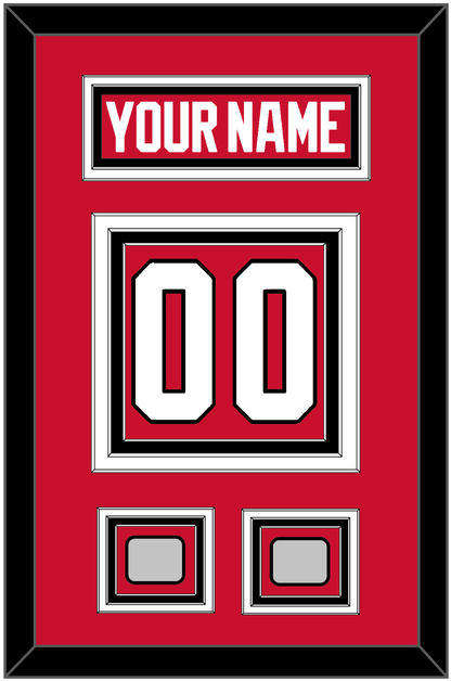 Chicago Nameplate & Number (Back) With 2 Stanley Cup Champions Patches - Home Red (2007-2017) - Premier Tier 2