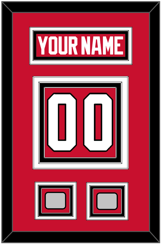 Chicago Nameplate & Number (Back) With 2 Stanley Cup Champions Patches - Home Red (2007-2017) - Premier Tier 2