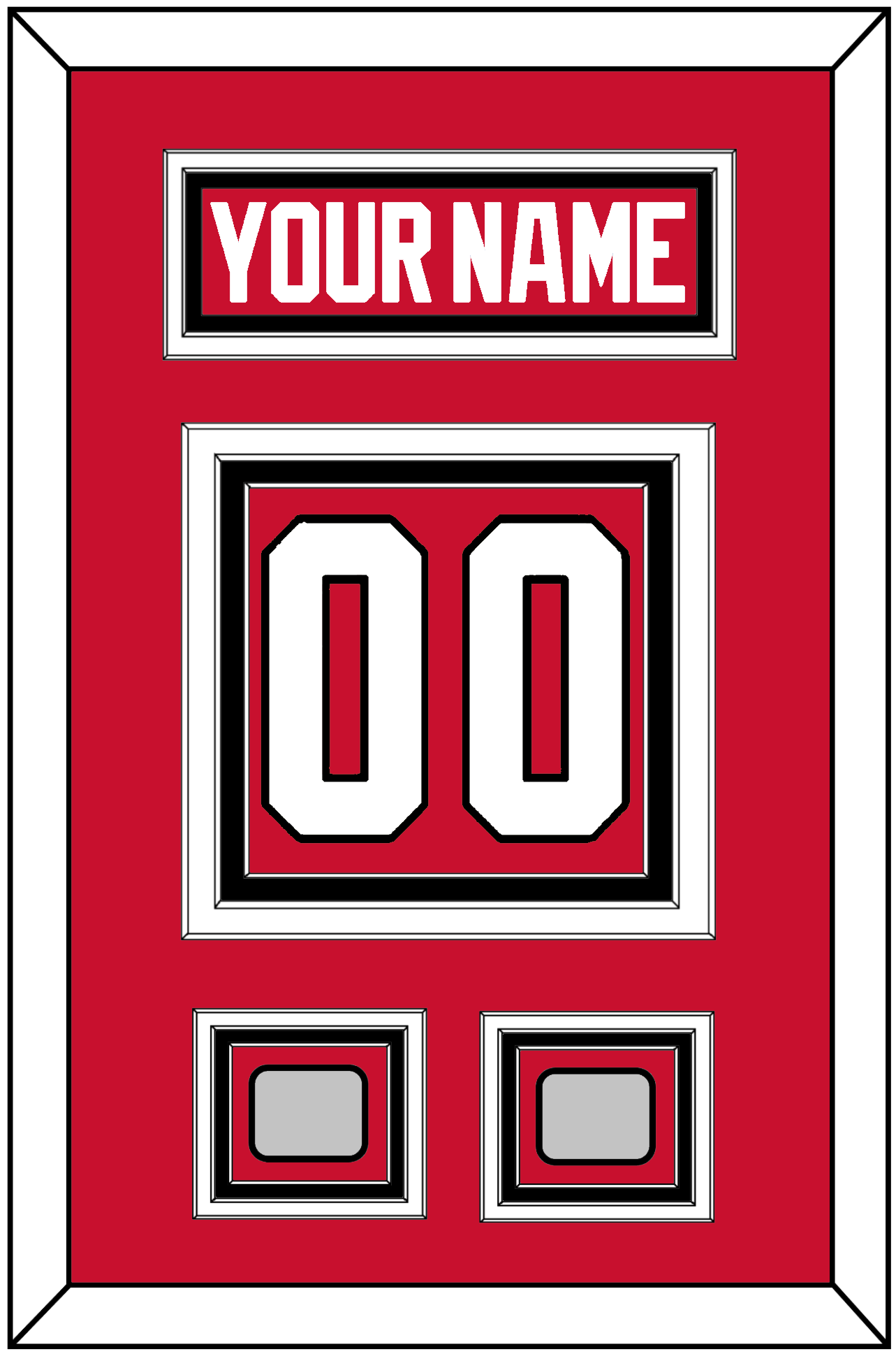 Chicago Nameplate & Number (Back) With 2 Stanley Cup Champions Patches - Home Red (2007-2017) - Premier Tier 2