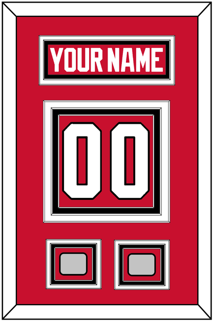 Chicago Nameplate & Number (Back) With 2 Stanley Cup Finals Patches - Home Red (2007-2017) - Premier Tier 2