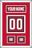 Chicago Nameplate & Number (Back) With 2 Stanley Cup Finals Patches - Home Red (2007-2017) - Triple Mat 2
