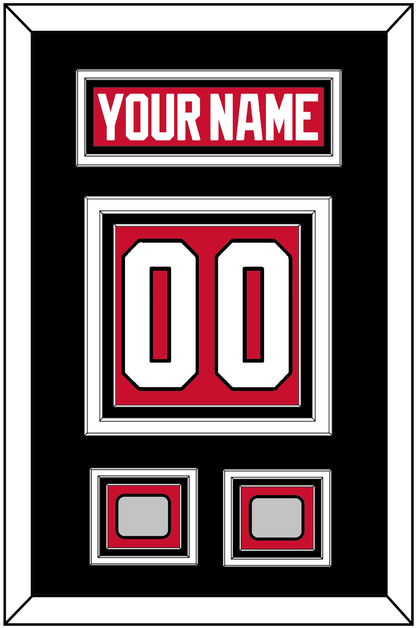 Chicago Nameplate & Number (Back) With 2 Stanley Cup Champions Patches - Home Red (2007-2017) - Premier Tier 3