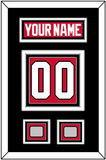 Chicago Nameplate & Number (Back) With 2 Stanley Cup Champions Patches - Home Red (2007-2017) - Triple Mat 3