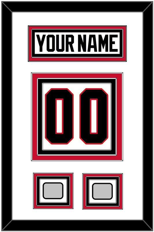 Chicago Nameplate & Number (Back) With 2 Stanley Cup Champions Patches - Road White (2007-2017) - Premier Tier 1