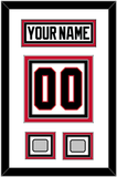 Chicago Nameplate & Number (Back) With 2 Stanley Cup Champions Patches - Road White (2007-2017) - Triple Mat 1
