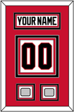 Chicago Nameplate & Number (Back) With 2 Stanley Cup Champions Patches - Road White (2007-2017) - Triple Mat 2