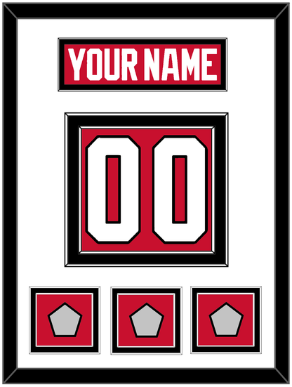 Chicago Nameplate & Number (Back) With 3 Stanley Cup Finals Patches - Home Red (2007-2017) - Signature Tier 1