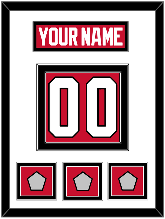Chicago Nameplate & Number (Back) With 3 Stanley Cup Finals Patches - Home Red (2007-2017) - Signature Tier 1