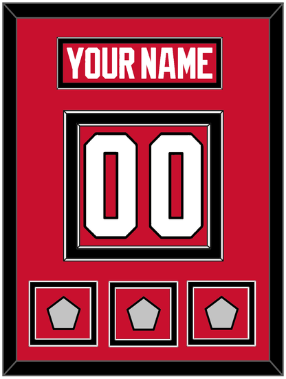 Chicago Nameplate & Number (Back) With 3 Stanley Cup Champions Patches - Home Red (2007-2017) - Signature Tier 2