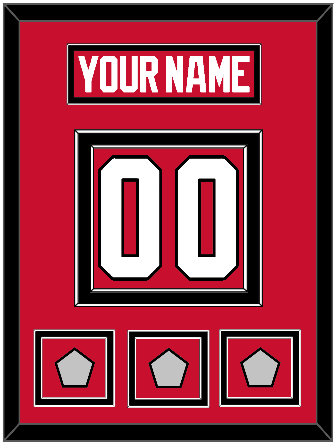 Chicago Nameplate & Number (Back) With 3 Stanley Cup Finals Patches - Home Red (2007-2017) - Signature Tier 2