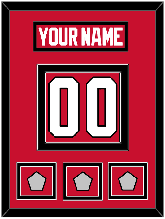Chicago Nameplate & Number (Back) With 3 Stanley Cup Finals Patches - Home Red (2007-2017) - Signature Tier 2