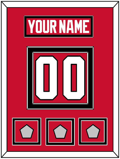 Chicago Nameplate & Number (Back) With 3 Stanley Cup Finals Patches - Home Red (2007-2017) - Signature Tier 2