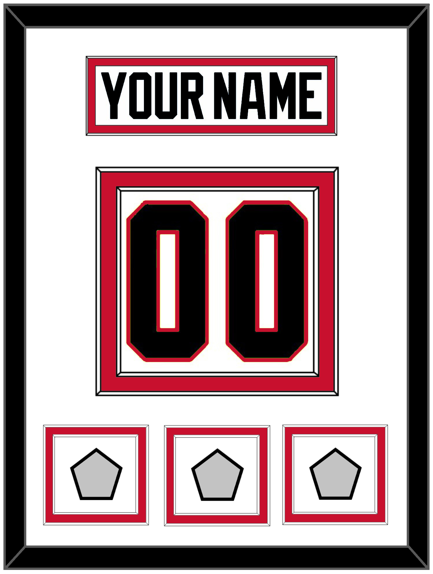 Chicago Nameplate & Number (Back) With 3 Stanley Cup Finals Patches - Road White (2007-2017) - Signature Tier 1